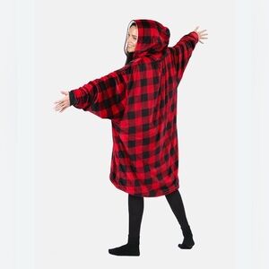 The big comfy blanket hoodie sweater plaid checkered